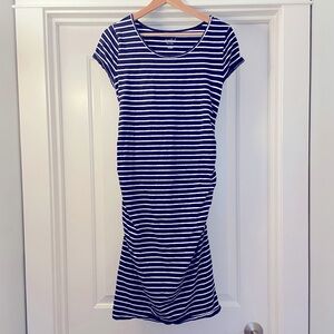 Isabel by Target Navy & White Striped Maternity Scoop Neck Dress